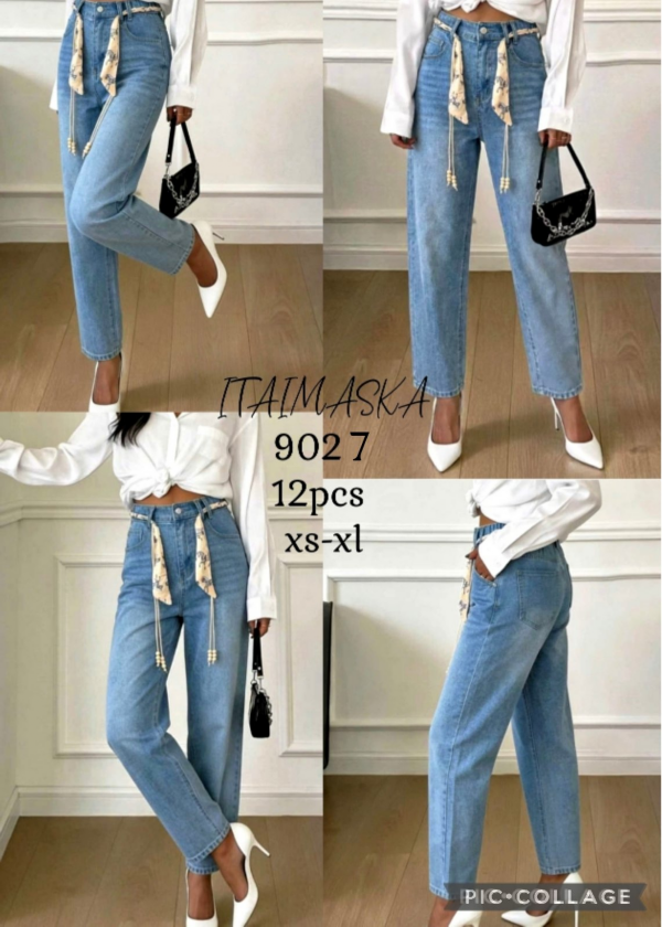 Spodnie damskie jeansy Roz XS-XL, 1 Kolor Paczka 12 szt